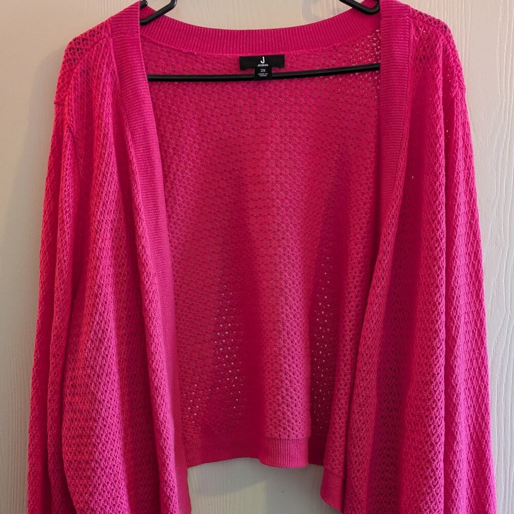 J Jason Wu Pink Bolero Cardigan Sweater Womens Plus Size 2X